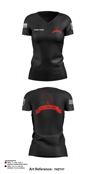 Women's Short Sleeve Vneck Shirt, Echo FSC Stampede 7th Eng, Army, Teamtime, Team time, sublimation, custom sports apparel, team uniforms, spirit wear, spiritwear, sports uniforms, custom shirts, team store, custom team store, fundraiser sports, apparel fundraiser