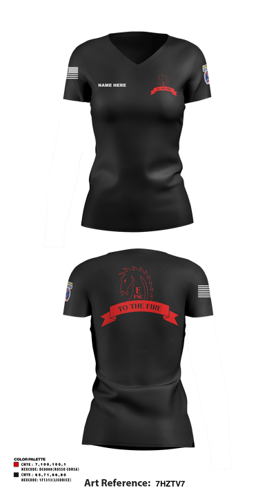 Echo FSC Stampede 7th Eng 46267386 Women's Short Sleeve V-neck Shirt - 11