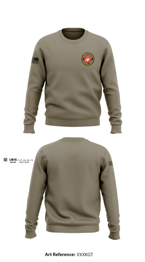 Crew Neck Sweatshirt, 3rd Battalion 6th Marines Kilo Company, Marines, Teamtime, Team time, sublimation, custom sports apparel, team uniforms, spirit wear, spiritwear, sports uniforms, custom shirts, team store, custom team store, fundraiser sports, apparel fundraiser