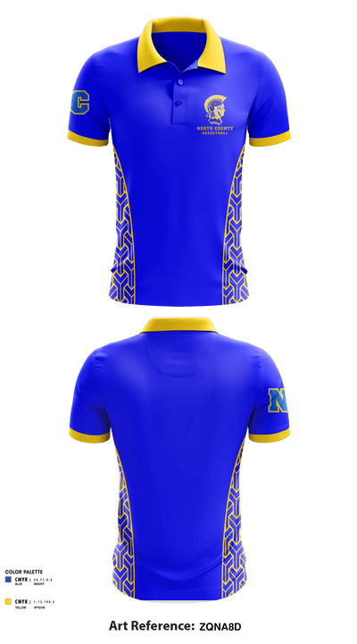 North County Middle School Basketball 26416577 Short Sleeve Performance Polo - 1