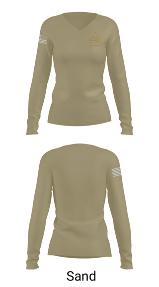 Women's Long Sleeve Vneck Shirt, , Army, Teamtime, Team time, sublimation, custom sports apparel, team uniforms, spirit wear, spiritwear, sports uniforms, custom shirts, team store, custom team store, fundraiser sports, apparel fundraiser