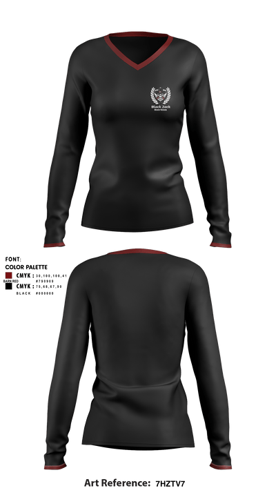 Black Jack Nutrition 30860298 Women's Long Sleeve V-neck Shirt - 1