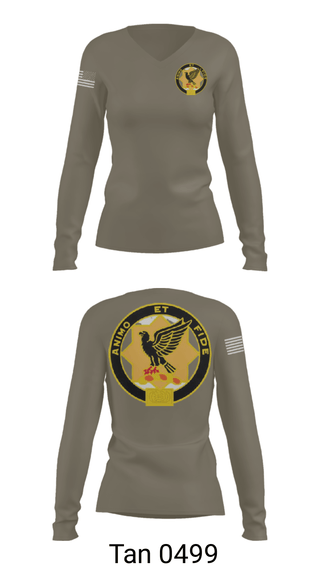 Women's Long Sleeve Vneck Shirt, , Army, Teamtime, Team time, sublimation, custom sports apparel, team uniforms, spirit wear, spiritwear, sports uniforms, custom shirts, team store, custom team store, fundraiser sports, apparel fundraiser