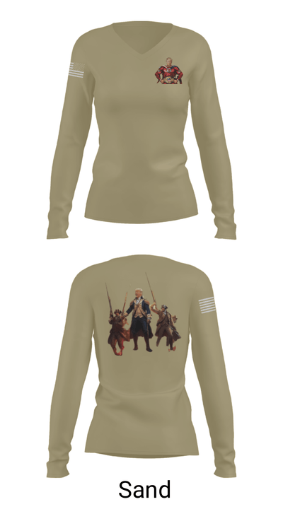 6th BEB Elk Forward  Support Company 17164006 Women's Long Sleeve V-neck Shirt - 42