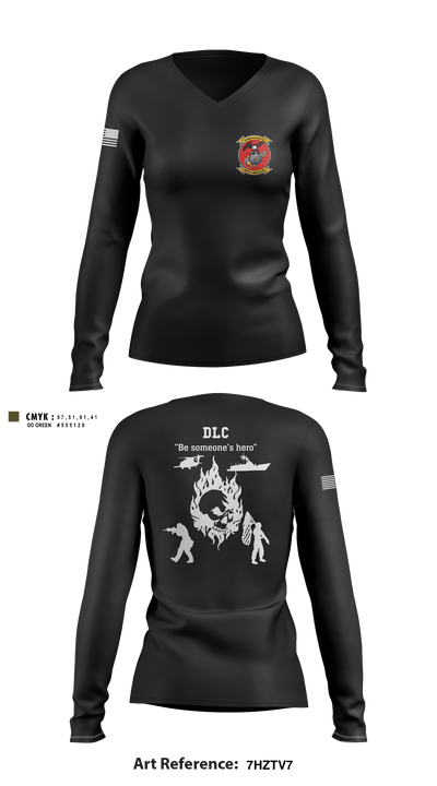 15th MEU 39696644 Women's Long Sleeve V-neck Shirt - 1