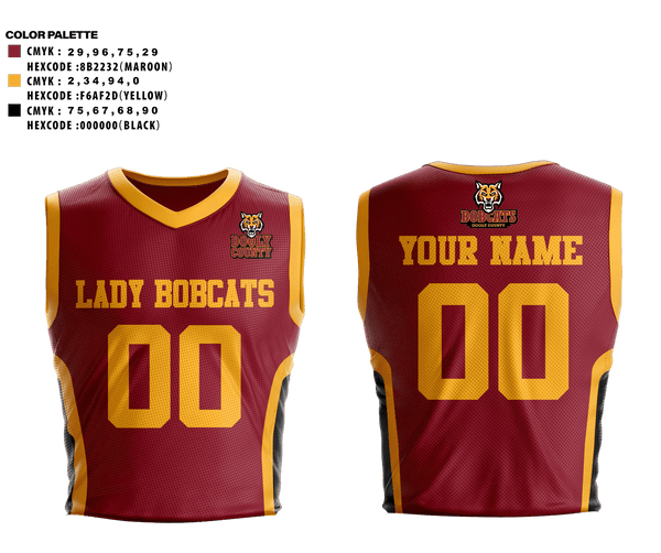 Basketball Uniform, Lady bobcats, Women's Basketball, Teamtime, Team time, sublimation, custom sports apparel, team uniforms, spirit wear, spiritwear, sports uniforms, custom shirts, team store, custom team store, fundraiser sports, apparel fundraiser