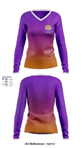 Edward Lee McClain High School Basketball 11478170 Women's Long Sleeve V-neck Shirt - 1