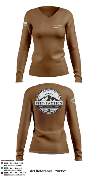 Women's Long Sleeve Vneck Shirt, , National Guard, Teamtime, Team time, sublimation, custom sports apparel, team uniforms, spirit wear, spiritwear, sports uniforms, custom shirts, team store, custom team store, fundraiser sports, apparel fundraiser