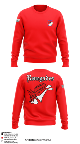 Crew Neck Sweatshirt, Renegades, Army, Teamtime, Team time, sublimation, custom sports apparel, team uniforms, spirit wear, spiritwear, sports uniforms, custom shirts, team store, custom team store, fundraiser sports, apparel fundraiser