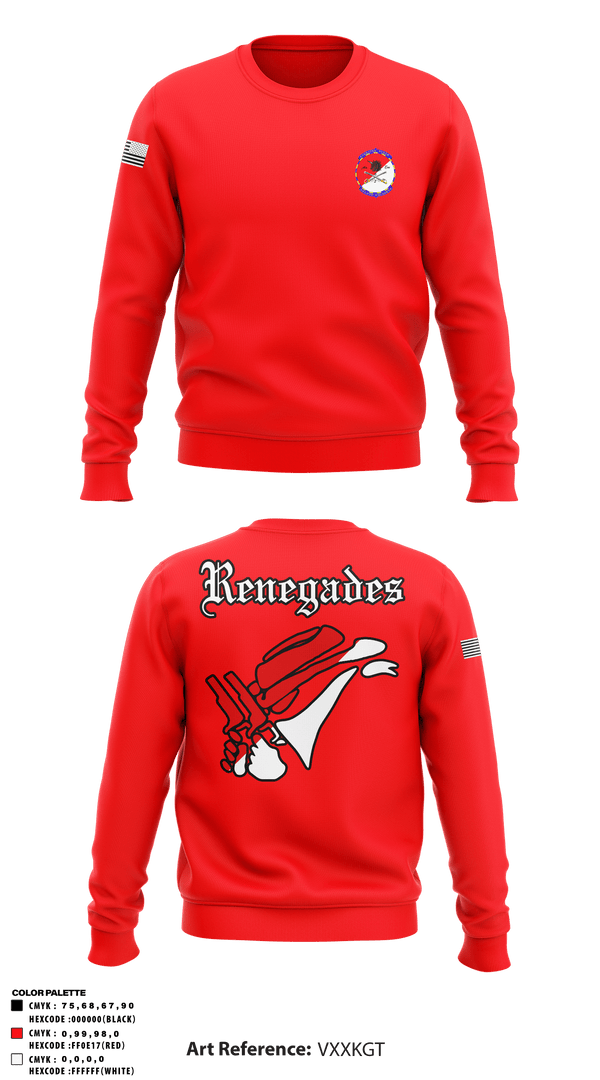 Crew Neck Sweatshirt, Renegades, Army, Teamtime, Team time, sublimation, custom sports apparel, team uniforms, spirit wear, spiritwear, sports uniforms, custom shirts, team store, custom team store, fundraiser sports, apparel fundraiser