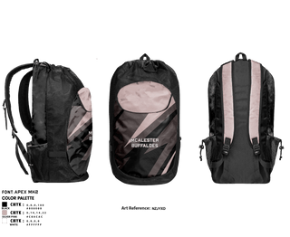 Gear Bag, McAlester Buffaloes, Women's Volleyball, Teamtime, Team time, sublimation, custom sports apparel, team uniforms, spirit wear, spiritwear, sports uniforms, custom shirts, team store, custom team store, fundraiser sports, apparel fundraiser