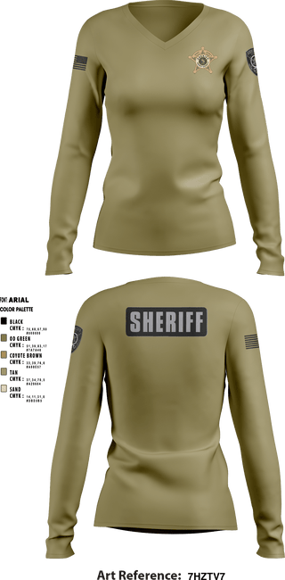 Women's Long Sleeve Vneck Shirt, , Police, Teamtime, Team time, sublimation, custom sports apparel, team uniforms, spirit wear, spiritwear, sports uniforms, custom shirts, team store, custom team store, fundraiser sports, apparel fundraiser