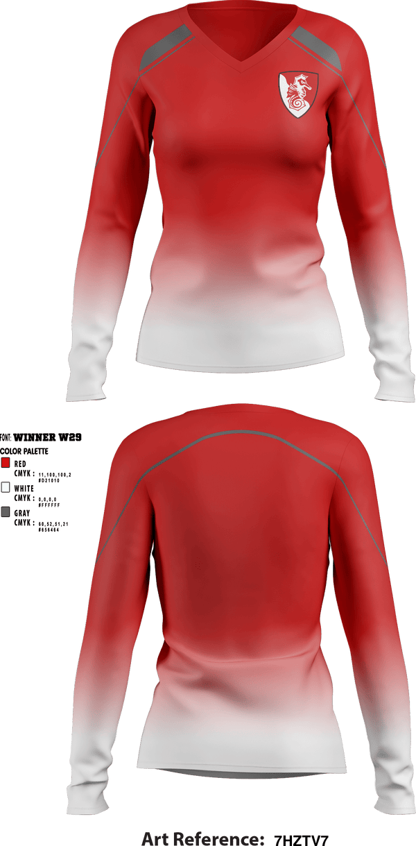 Women's Long Sleeve Vneck Shirt, The Fighting 36th, E-Sports, Teamtime, Team time, sublimation, custom sports apparel, team uniforms, spirit wear, spiritwear, sports uniforms, custom shirts, team store, custom team store, fundraiser sports, apparel fundraiser
