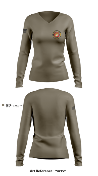 Women's Long Sleeve Vneck Shirt, 3rd Battalion 6th Marines Kilo Company, Marines, Teamtime, Team time, sublimation, custom sports apparel, team uniforms, spirit wear, spiritwear, sports uniforms, custom shirts, team store, custom team store, fundraiser sports, apparel fundraiser