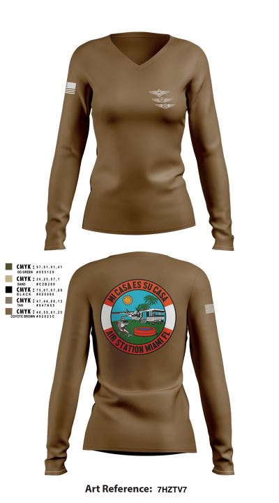 Air station Miami 80426238 Women's Long Sleeve V-neck Shirt - 5