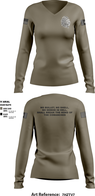 113th MP Company 24456487 Women's Long Sleeve V-neck Shirt - 1