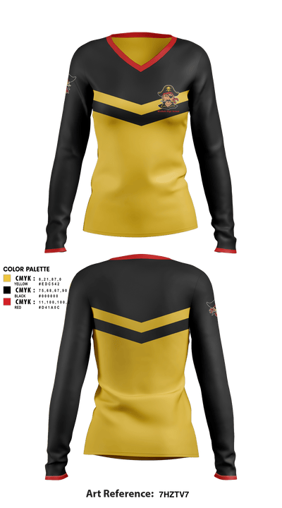 Winfield High School Cheer 92551370 Women's Long Sleeve V-neck Shirt - 1