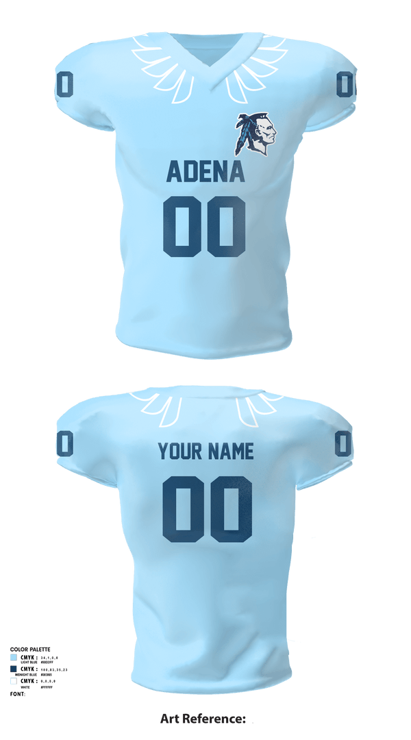 Football Jersey, Adena Warriors Football, Football, Teamtime, Team time, sublimation, custom sports apparel, team uniforms, spirit wear, spiritwear, sports uniforms, custom shirts, team store, custom team store, fundraiser sports, apparel fundraiser