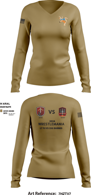 Women's Long Sleeve Vneck Shirt, 673 EFD/ 334 FEST, Army, Teamtime, Team time, sublimation, custom sports apparel, team uniforms, spirit wear, spiritwear, sports uniforms, custom shirts, team store, custom team store, fundraiser sports, apparel fundraiser