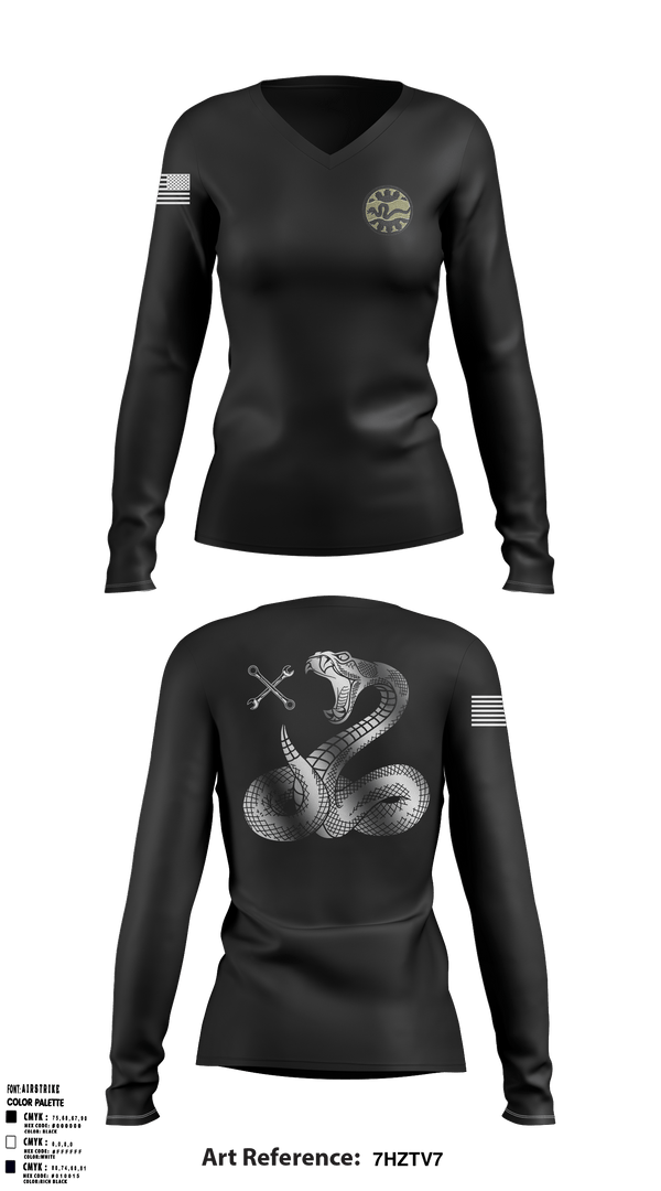 Women's Long Sleeve Vneck Shirt, Bco 145th BSB, National Guard, Teamtime, Team time, sublimation, custom sports apparel, team uniforms, spirit wear, spiritwear, sports uniforms, custom shirts, team store, custom team store, fundraiser sports, apparel fundraiser