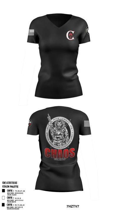 Chaos 7th 54905968 Women's Short Sleeve V-neck Shirt - 49