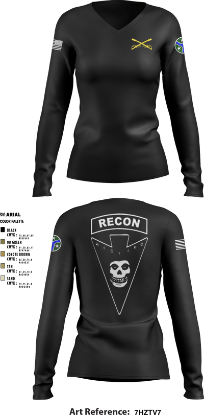 3/278 Armored Calvary Regiment 57774458 Women's Long Sleeve V-neck Shirt - 10