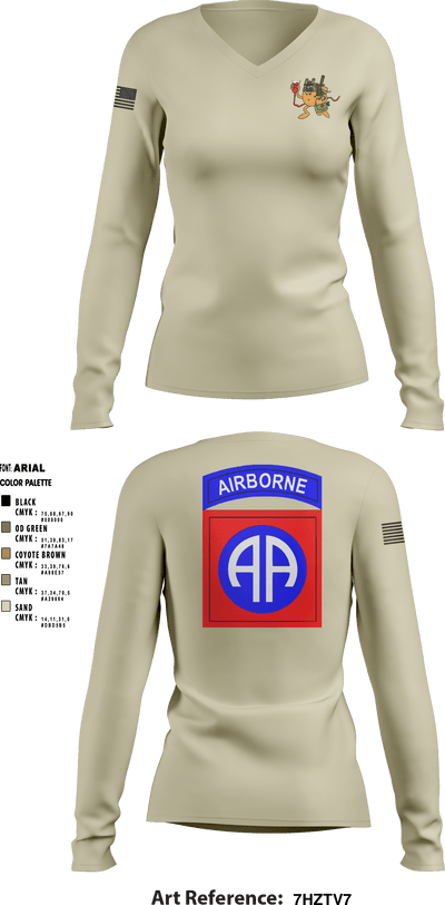1BCT Medics 92480155 Women's Long Sleeve V-neck Shirt - 5