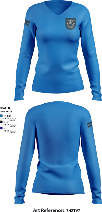 19th SFG(A) 88771055 Women's Long Sleeve V-neck Shirt - 1