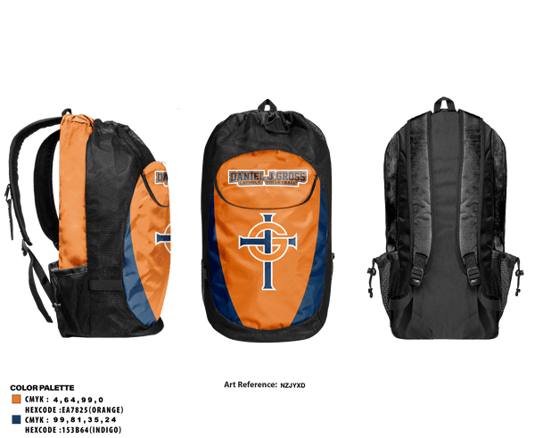 Gear Bag, Daniel J Gross Catholic High School Volleyball, Women's Volleyball, Teamtime, Team time, sublimation, custom sports apparel, team uniforms, spirit wear, spiritwear, sports uniforms, custom shirts, team store, custom team store, fundraiser sports, apparel fundraiser