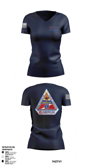 Women's Short Sleeve Vneck Shirt, American Ambulance Rescue, , Teamtime, Team time, sublimation, custom sports apparel, team uniforms, spirit wear, spiritwear, sports uniforms, custom shirts, team store, custom team store, fundraiser sports, apparel fundraiser