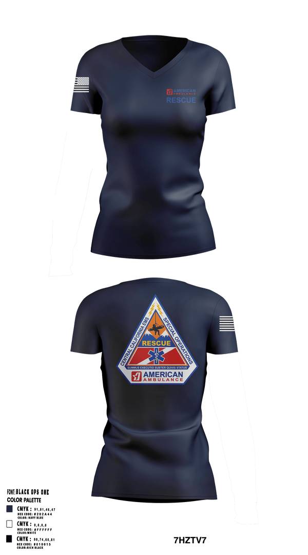 Women's Short Sleeve Vneck Shirt, American Ambulance Rescue, , Teamtime, Team time, sublimation, custom sports apparel, team uniforms, spirit wear, spiritwear, sports uniforms, custom shirts, team store, custom team store, fundraiser sports, apparel fundraiser
