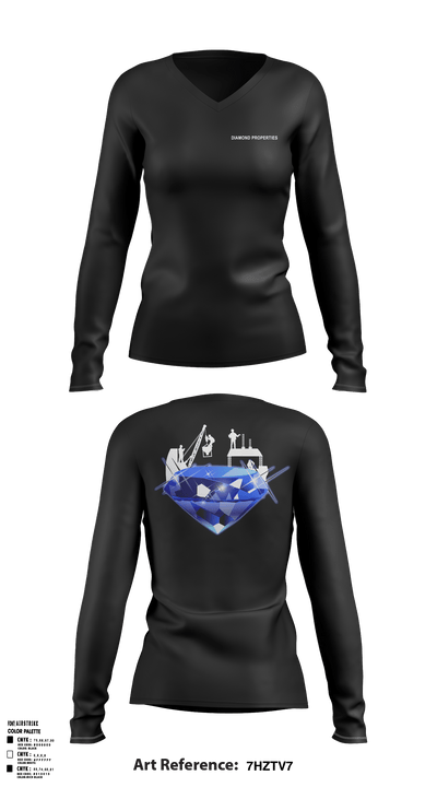 LittleRockDog’s 15198553 Women's Long Sleeve V-neck Shirt - 1