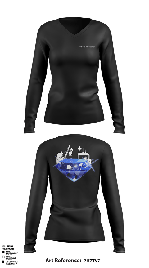 Women's Long Sleeve Vneck Shirt, LittleRockDog’sDiamond Properties, Men's Basketball, Teamtime, Team time, sublimation, custom sports apparel, team uniforms, spirit wear, spiritwear, sports uniforms, custom shirts, team store, custom team store, fundraiser sports, apparel fundraiser