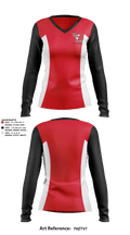 Lodi Jr Flames Football & Cheer 35943137 Women's Long Sleeve V-neck Shirt - 1