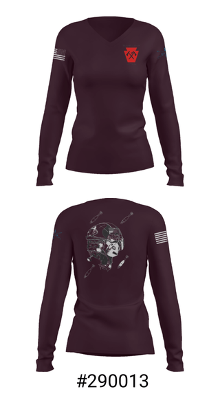 Women's Long Sleeve Vneck Shirt, , National Guard, Teamtime, Team time, sublimation, custom sports apparel, team uniforms, spirit wear, spiritwear, sports uniforms, custom shirts, team store, custom team store, fundraiser sports, apparel fundraiser