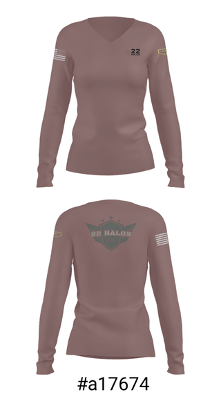 Women's Long Sleeve Vneck Shirt, , Army, Teamtime, Team time, sublimation, custom sports apparel, team uniforms, spirit wear, spiritwear, sports uniforms, custom shirts, team store, custom team store, fundraiser sports, apparel fundraiser