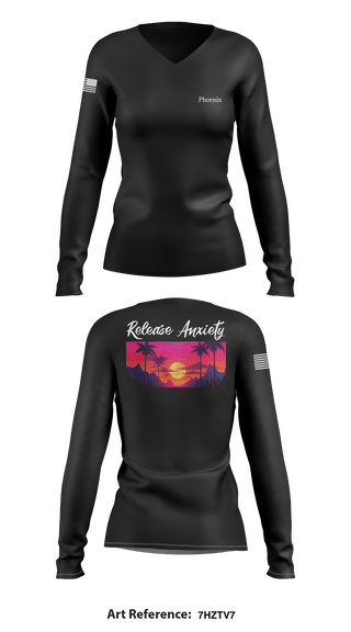Women's Long Sleeve Vneck Shirt, Beads&Crafts, , Teamtime, Team time, sublimation, custom sports apparel, team uniforms, spirit wear, spiritwear, sports uniforms, custom shirts, team store, custom team store, fundraiser sports, apparel fundraiser