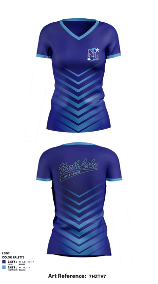 Women's Short Sleeve Vneck Shirt, North Lake Little League, Spirit Store, Teamtime, Team time, sublimation, custom sports apparel, team uniforms, spirit wear, spiritwear, sports uniforms, custom shirts, team store, custom team store, fundraiser sports, apparel fundraiser