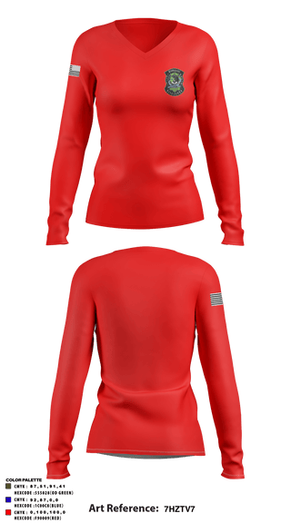 Women's Long Sleeve Vneck Shirt, , Fire Department, Teamtime, Team time, sublimation, custom sports apparel, team uniforms, spirit wear, spiritwear, sports uniforms, custom shirts, team store, custom team store, fundraiser sports, apparel fundraiser