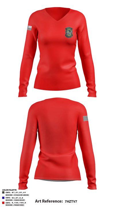 Station 3 6417470 Women's Long Sleeve V-neck Shirt - 3