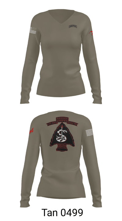 1/503 Snipers 39758046 Women's Long Sleeve V-neck Shirt - 40