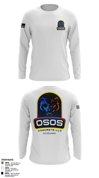 Long Sleeve Performance Shirt, OSOS CONCRETE LLC, , Teamtime, Team time, sublimation, custom sports apparel, team uniforms, spirit wear, spiritwear, sports uniforms, custom shirts, team store, custom team store, fundraiser sports, apparel fundraiser