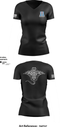 HHD, 205th MI BN 75784858 Women's Short Sleeve V-neck Shirt - 1