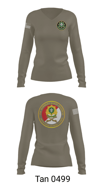 Second Armored Cavalry Regiment 2069337 Women's Long Sleeve V-neck Shirt - 41