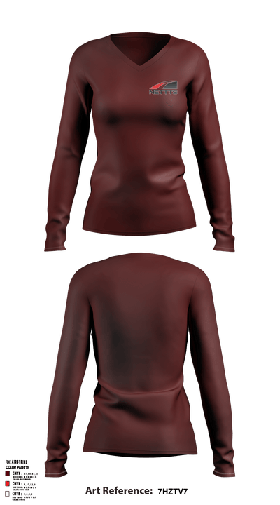 NETTTS 23897188 Women's Long Sleeve V-neck Shirt - 1