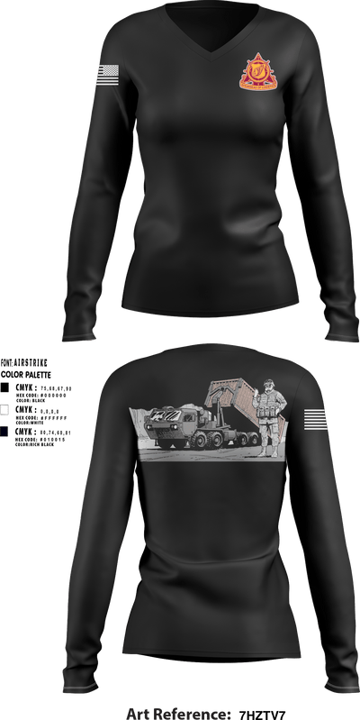 939th Transportation Company 18357037 Women's Long Sleeve V-neck Shirt - 1