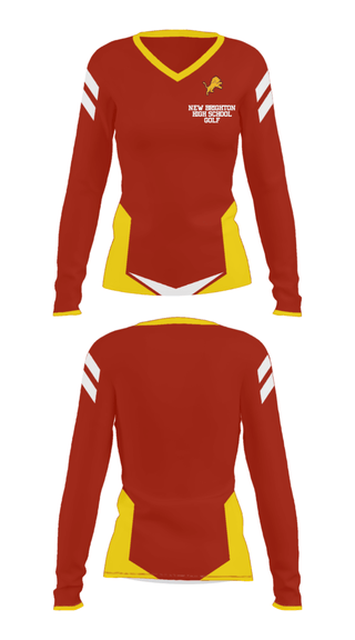 Women's Long Sleeve Vneck Shirt, New Brighton High School Golf, Golf, Teamtime, Team time, sublimation, custom sports apparel, team uniforms, spirit wear, spiritwear, sports uniforms, custom shirts, team store, custom team store, fundraiser sports, apparel fundraiser