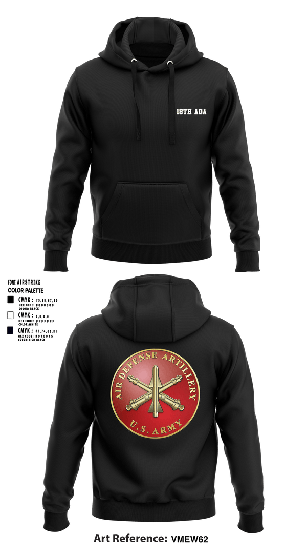 Hoodie, 18th ADA, Army, Teamtime, Team time, sublimation, custom sports apparel, team uniforms, spirit wear, spiritwear, sports uniforms, custom shirts, team store, custom team store, fundraiser sports, apparel fundraiser