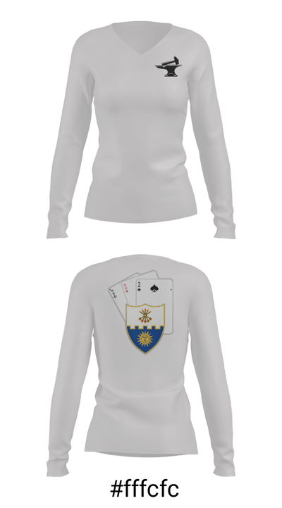 Anvil company, 2-22 Infantry 69124042 Women's Long Sleeve V-neck Shirt - 37