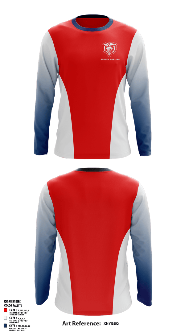 Long Sleeve Performance Shirt, Butler High School Bowling, Bowling, Teamtime, Team time, sublimation, custom sports apparel, team uniforms, spirit wear, spiritwear, sports uniforms, custom shirts, team store, custom team store, fundraiser sports, apparel fundraiser